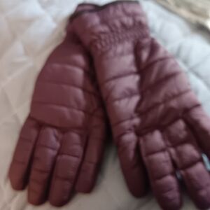 Plum Quilted Gloves From Lands End Size Large